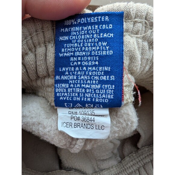 NBA Basketball Logo Jogger Sweatpants Kids Youth 10-12 Beige Tan Sand - Picture 5 of 9